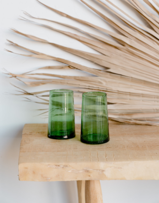 Verre Beldi vert GM - Lot de 2 | Art de la Table