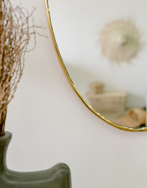 Miroir ovale doré en laiton - HOUDA - Eniamor